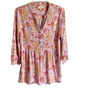 Wonderly Soft Pink Floral Women's Top Size Medium New